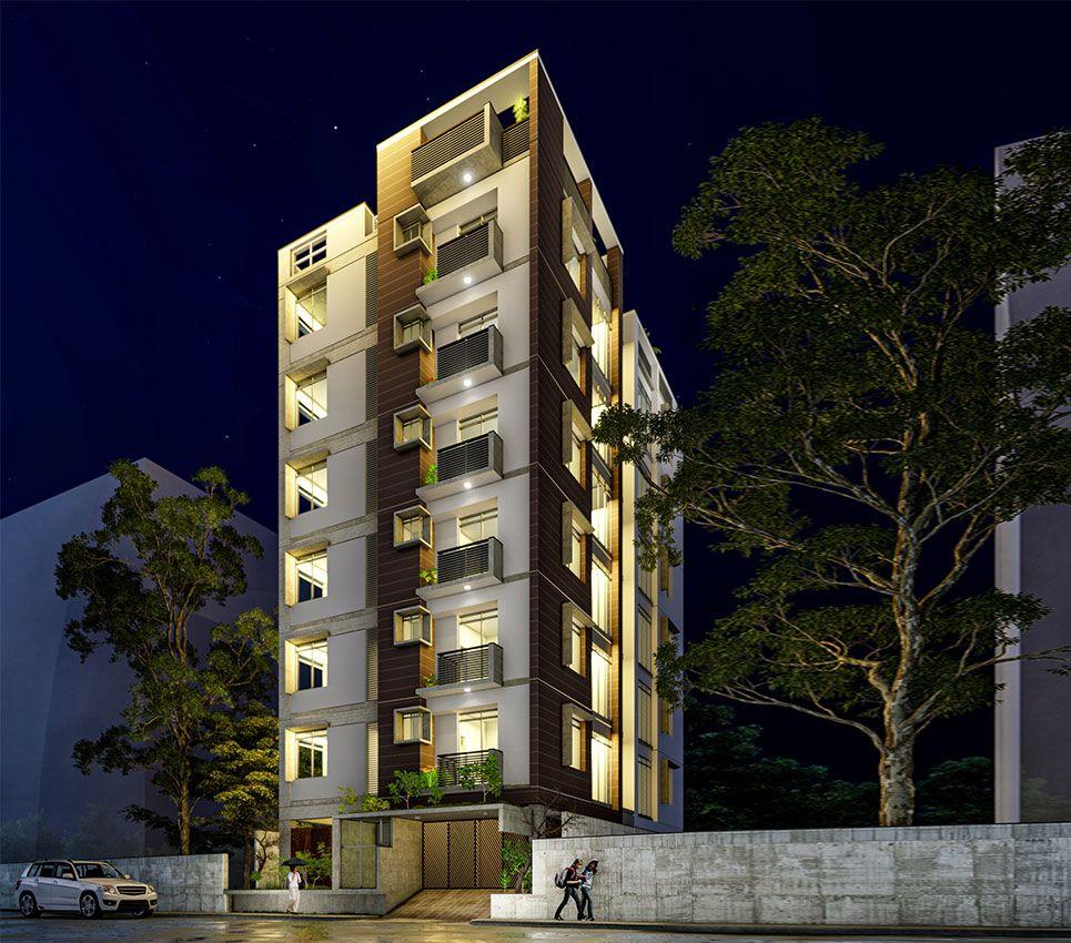 jbs mahira villa exterior night view বসুন্ধরা আবাসিক এলাকা