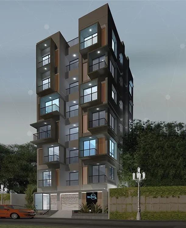 tm bulu exterior night view বসুন্ধরা আবাসিক এলাকা