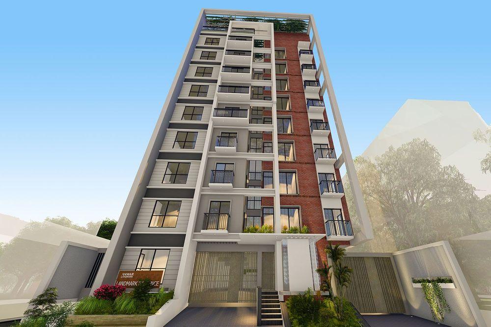 anwar landmark radiance apartment's front upward view Jatrabari