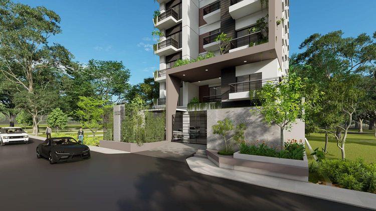 anwar landmark mecardonia apartment's front view বসুন্ধরা আবাসিক এলাকা