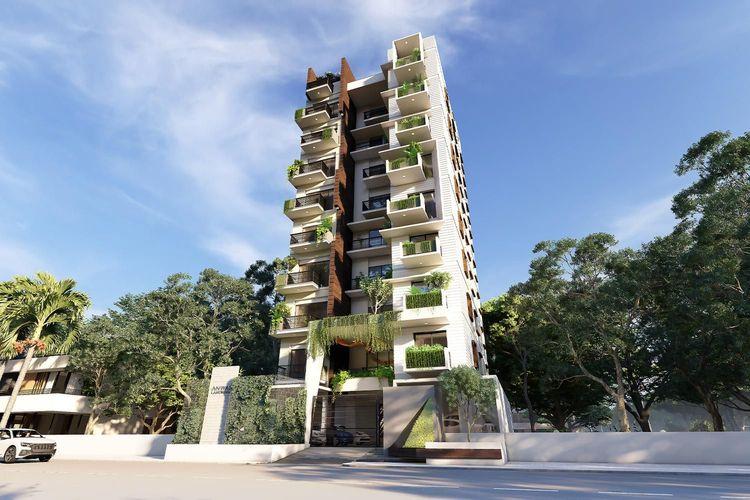 anwar landmark plumeria apartment's front view বসুন্ধরা আবাসিক এলাকা
