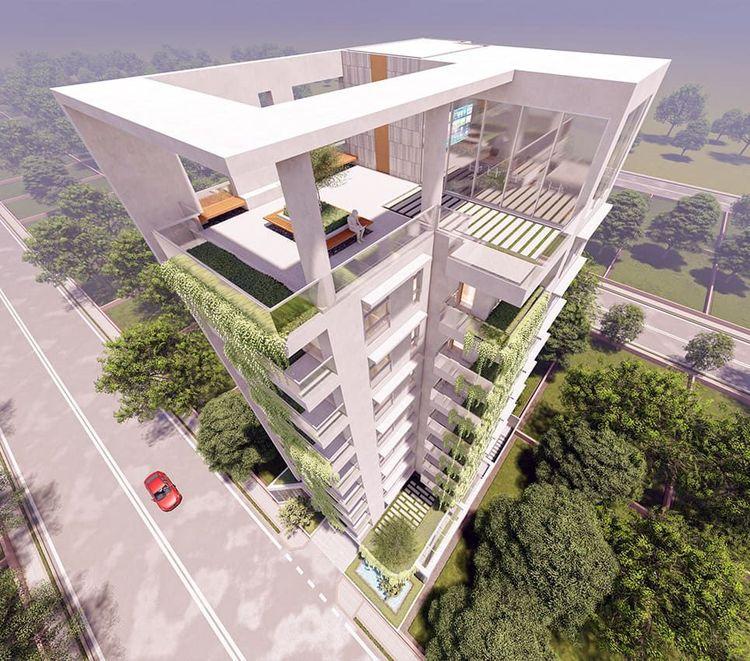 jbs shahnaj villa roof top daylight view বসুন্ধরা আবাসিক এলাকা