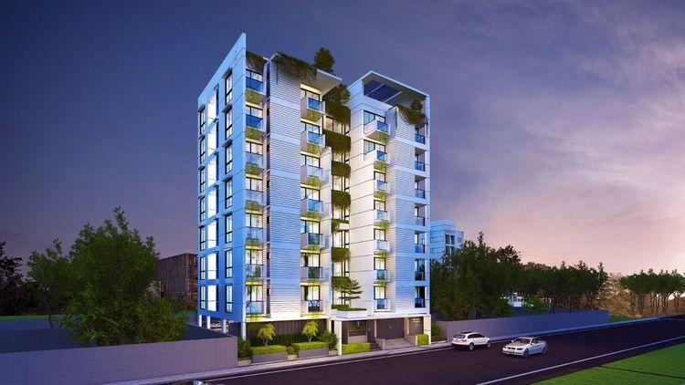 sukoon apartment's right side night view বসুন্ধরা আবাসিক এলাকা