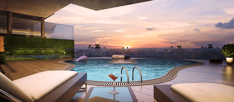 rupayan lake castle pool view Basundhara R/A